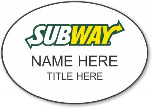 (image for) Subway Oval White Badge