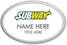 (image for) Subway Silver Oval Prestige Badge with Pebbled Frame