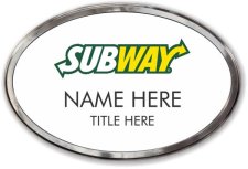 (image for) Subway White Oval Prestige Badge with Polished Frame