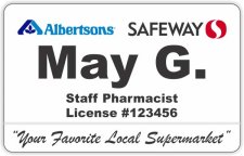 (image for) Albertsons Safeway Dual Logo Large White Pharmacy Badge