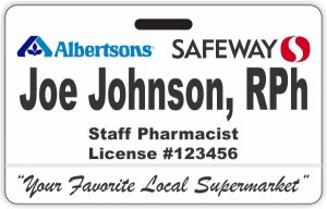 (image for) Albertsons Safeway Dual Logo ID Style Pharmacy Badge