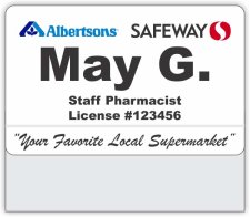 (image for) Albertsons Safeway Dual Logo White Pocket Pharmacy Badge