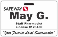 (image for) Safeway ID Style Pharmacy Badge