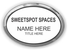 (image for) SweetSpot Spaces Oval Executive Silver Frame with White Badge