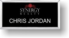 (image for) Synergy Real Estate Executive Black Badge with Silver Frame Logo B