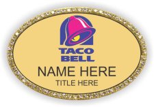 (image for) Taco Bell Oval Gold Bling Badge