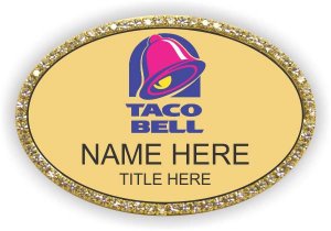 (image for) Taco Bell Oval Gold Bling Badge