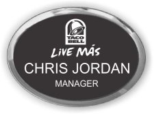 (image for) Taco Bell Oval Silver/Black Executive Badge - (Live Mas)