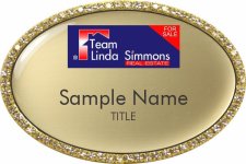(image for) Team Linda Simmons Real Estate Oval Bling Gold Other badge