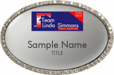 (image for) Team Linda Simmons Real Estate Oval Bling Silver Other badge