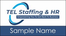 (image for) TEL Staffing & HR - Standard White Square Corner Badge - Layout B
