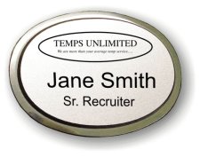 (image for) Temps Unlimited Silver Executive Oval Badge