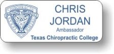 (image for) Texas Chiropractic College White Badge