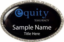 (image for) Equity Real Estate Oval Bling Silver Badge with Black Insert