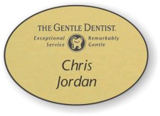 (image for) The Gentle Dentist Gold Oval Shaped Badge