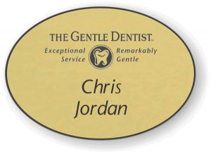 (image for) The Gentle Dentist Gold Oval Shaped Badge