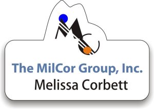 (image for) The MilCor Group Shaped White Badge