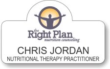 (image for) The Right Plan Nutrition Counseling White Shaped Badge
