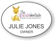 (image for) The Upscale Weesale White Oval Badge