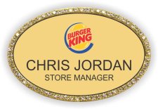 (image for) Burger King Oval Gold Bling Badge