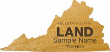 (image for) Keller Williams Land Shaped Maple Wood Badge