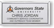 (image for) Governors State University 2 Lined Title Silver Executive Badge