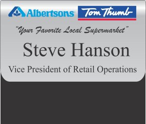 (image for) Tom Thumb / Albertsons Dual Logo Platinum Pocket Name Badge