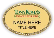 (image for) Tony Roma's Oval Gold Bling Badge