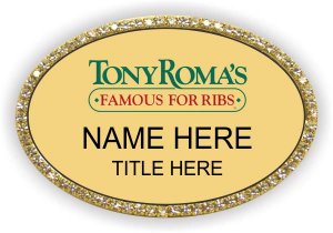 (image for) Tony Roma\'s Oval Gold Bling Badge