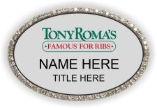(image for) Tony Roma's Oval Silver Bling Badge