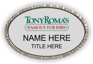 (image for) Tony Roma\'s Oval Silver Bling Badge