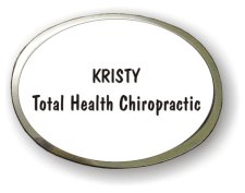 (image for) Total Health Chiropractic Executive White Badge w/Silver Frame
