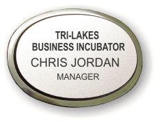 (image for) Tri-Lakes Business Incubator Silver Oval Executive Badge