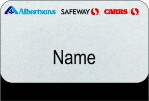 (image for) Albertsons Safeway Carrs Tri Logo Silver Pocket Name Badge