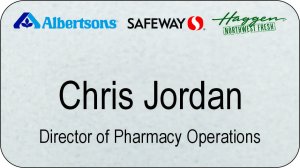 (image for) Albertsons Safeway Haggen Tri Logo Silver Name Badge