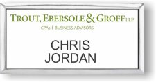 (image for) Trout, Ebersole & Groff, LLP White Badge With Silver Executive Frame