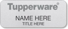 (image for) Tupperware Gray Text - Silver Name Badge