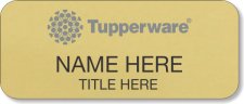 (image for) Tupperware Gray Logo Gold Name Badge