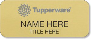 (image for) Tupperware Gray Logo Gold Name Badge