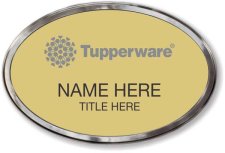 (image for) Tupperware Gray Logo Oval Gold Polished Frame Prestige Badge