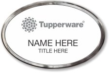 (image for) Tupperware Gray Logo Oval White Polished Frame Prestige Badge