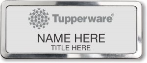 (image for) Tupperware Gray Logo Silver Polished Frame Prestige Badge