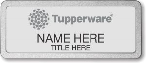 (image for) Tupperware Gray Logo Silver Pebbled Frame Prestige Badge