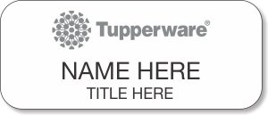 (image for) Tupperware Gray Logo White Name Badge