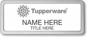 (image for) Tupperware Gray Logo White Pebbled Frame Prestige Badge