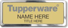 (image for) Tupperware Gray Text - Gold Polished Frame Prestige Badge