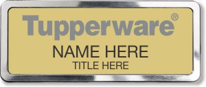 (image for) Tupperware Gray Text - Gold Polished Frame Prestige Badge