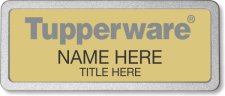 (image for) Tupperware Gray Text - Gold Pebbled Frame Prestige Badge