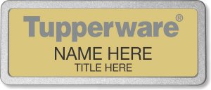 (image for) Tupperware Gray Text - Gold Pebbled Frame Prestige Badge