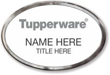 (image for) Tupperware Gray Text - Oval White Polished Frame Prestige Badge